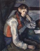 Paul Cezanne the boy in the red waistcoat Norge oil painting reproduction